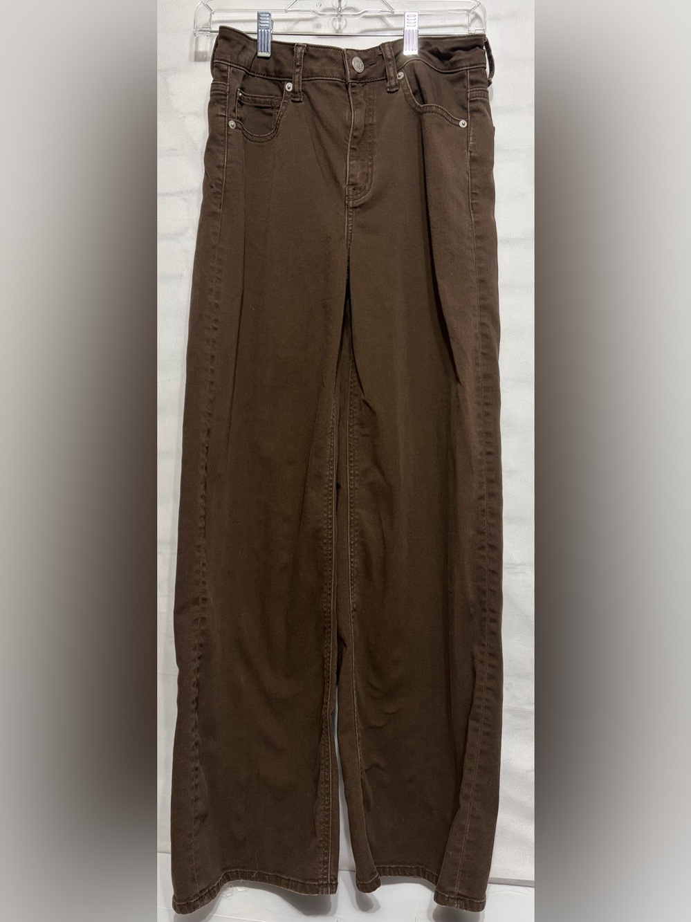 Quince Bella Stretch Wide Leg Coffee  Brown Pants 28